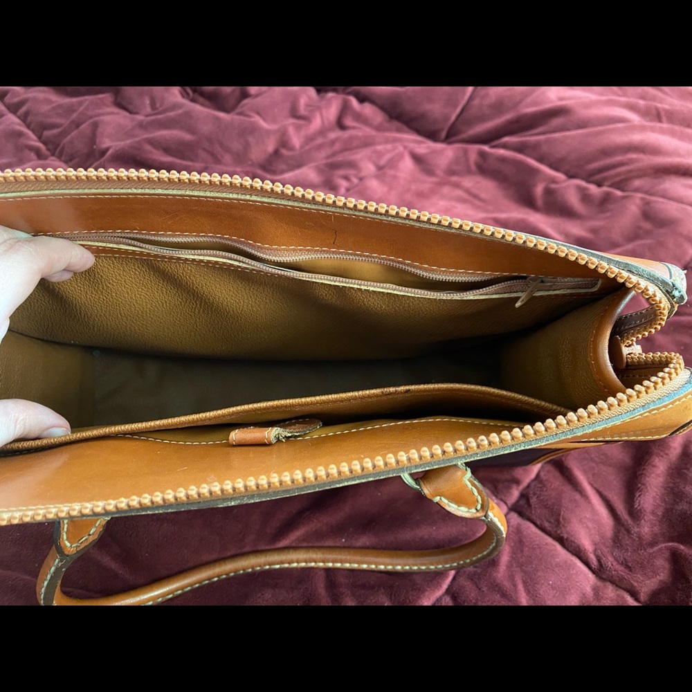 Dooney & Bourke Black and Brown Leather Satchel Tote - Picture 4 of 7